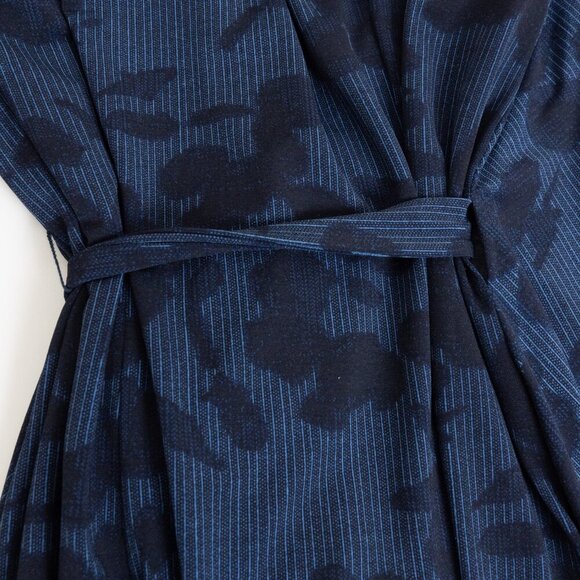 ✨ H Halston Midi Dress Wrap Summer Navy Blue Lightweight Small - Picture 6 of 9